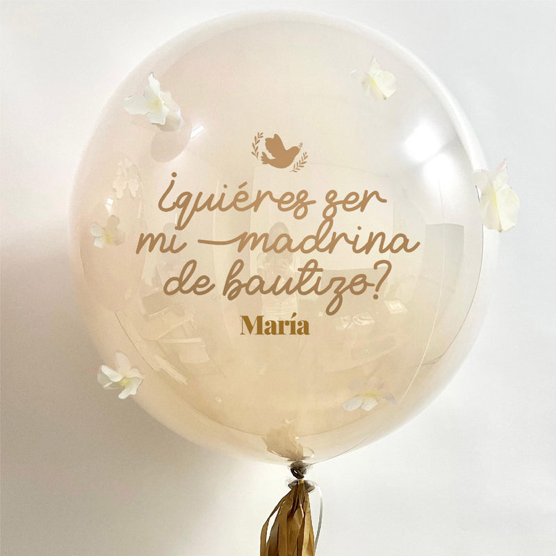 Madrina Bautizo - Burbuja con Flores