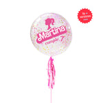 Burbuja Confeti Barbie Cumple (Personalizado)