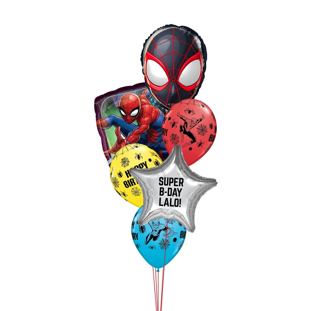 Globos Spiderman Party Negro con Estrella (personalizada) - tuglobero