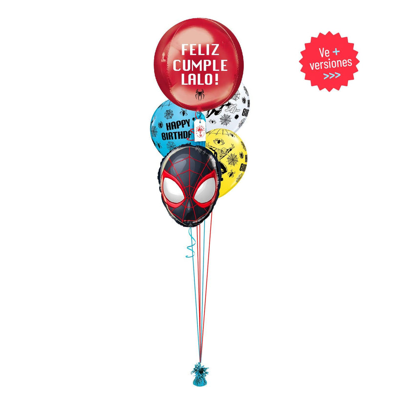 Esfera Spiderman Cumple (Personalizable) con Cara - tuglobero