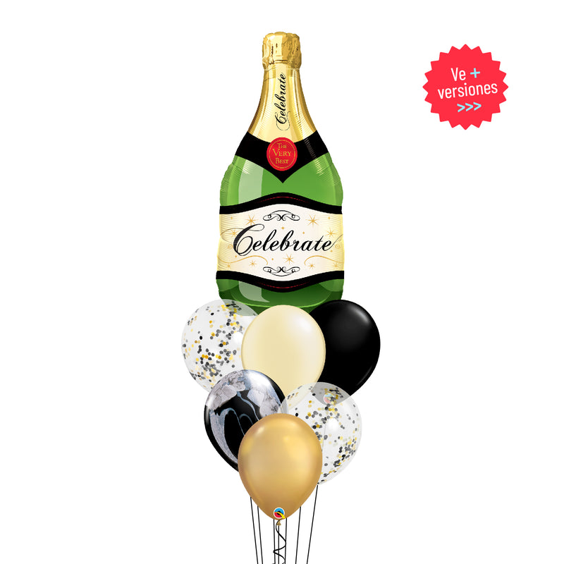 Ramillete Globos Champagne Elegante - tuglobero