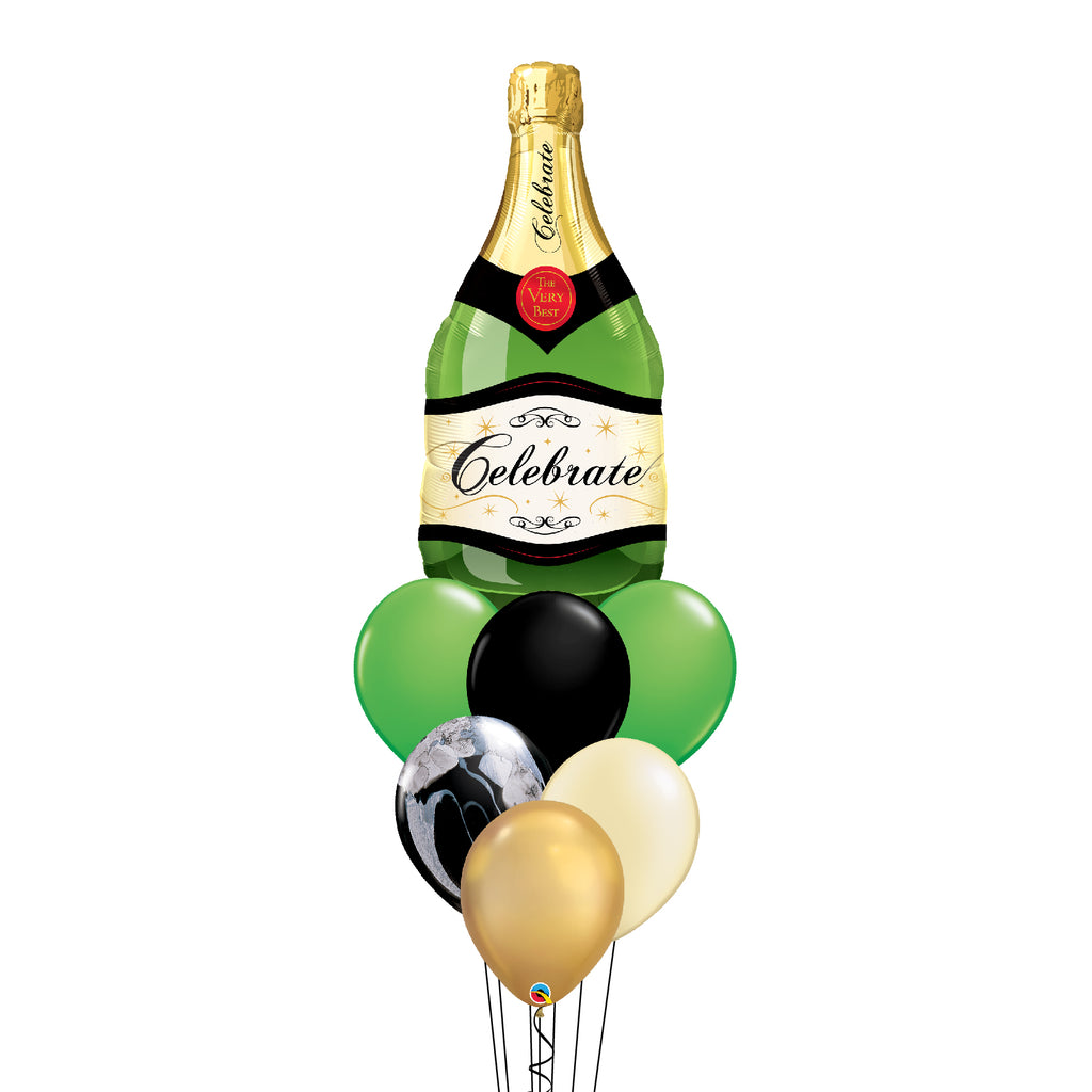 Ramillete Globos Champagne Elegante Verde - tuglobero