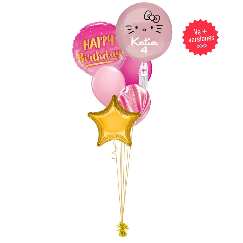 Globos Hello Kitty Star Birthday(personalizable) - tuglobero