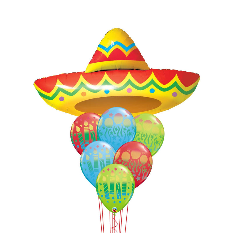 Globos Fiesta Mexicana en Sombrero - tuglobero