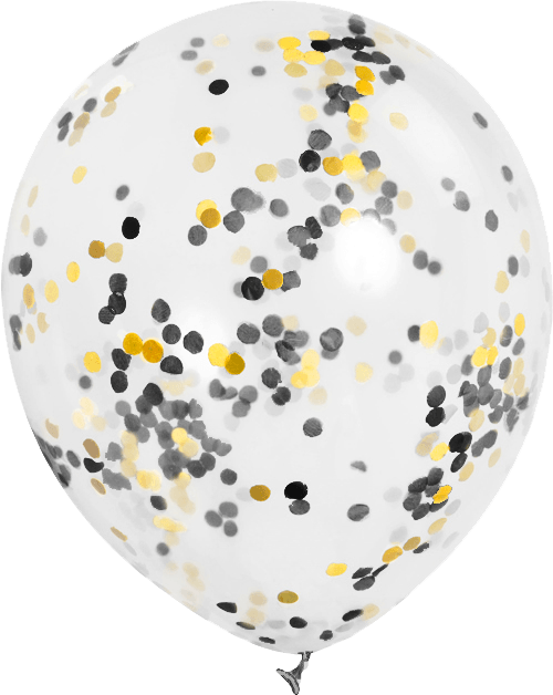 Globo Látex Transparente c/ Confeti (varios colores 28cm) - tuglobero