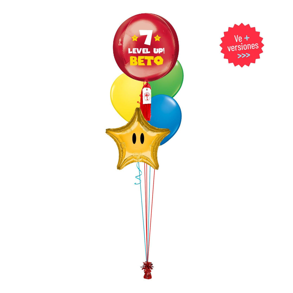 Esfera Mario Bros Level up Star Bouquet (Personalizable) - tuglobero