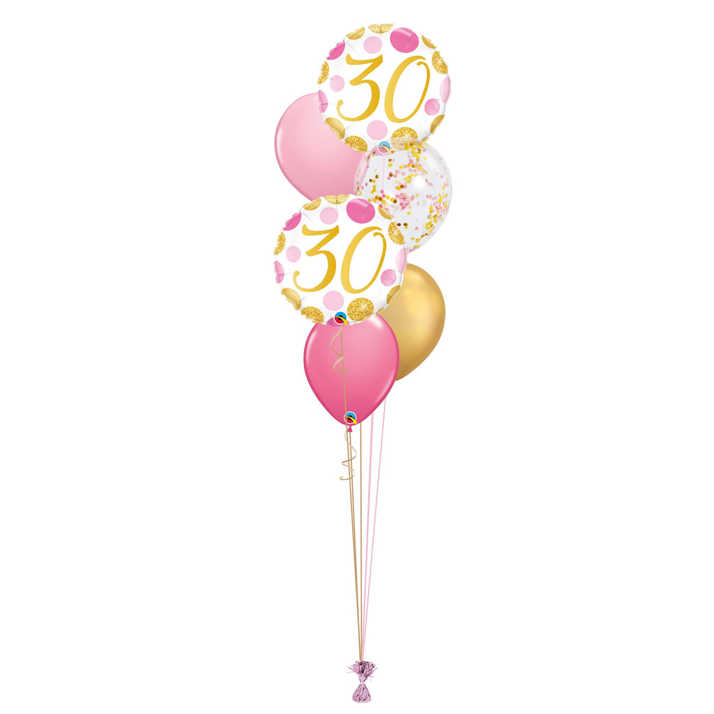 Globos Gold n´Pink Birthday 30s, 40s, 50s - tuglobero