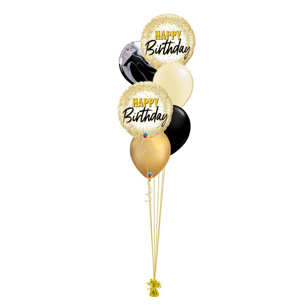 Globos Cumple Gold Glitter - tuglobero