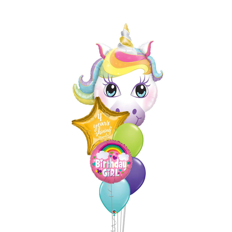 Globos Birthday Girl Rainbow Unicorn con Estrella (personalizable) - tuglobero