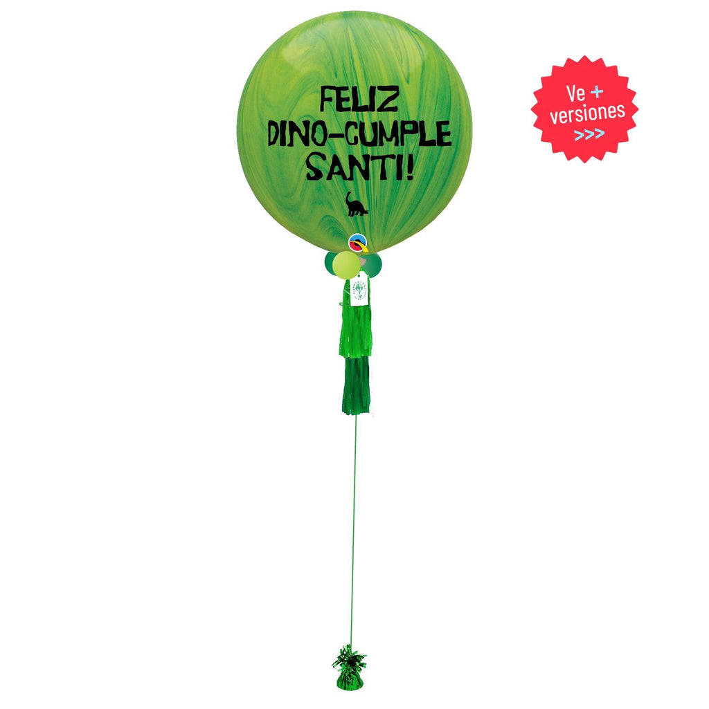 FELIZ DINO-CUMPLE! Gigante Verde (personalizable) Gde - tuglobero