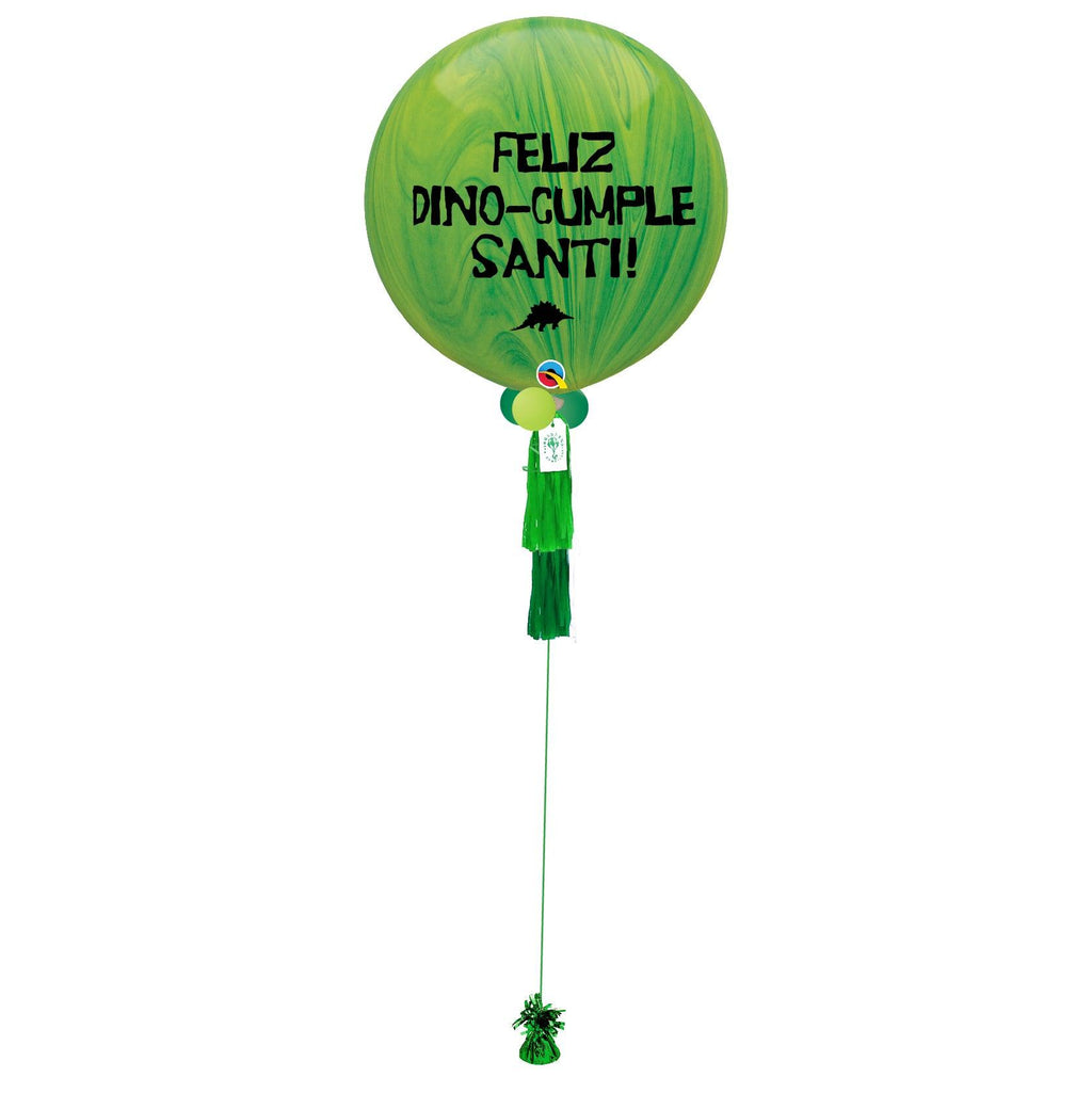 FELIZ DINO-CUMPLE! Gigante Verde (personalizable) Gde - tuglobero