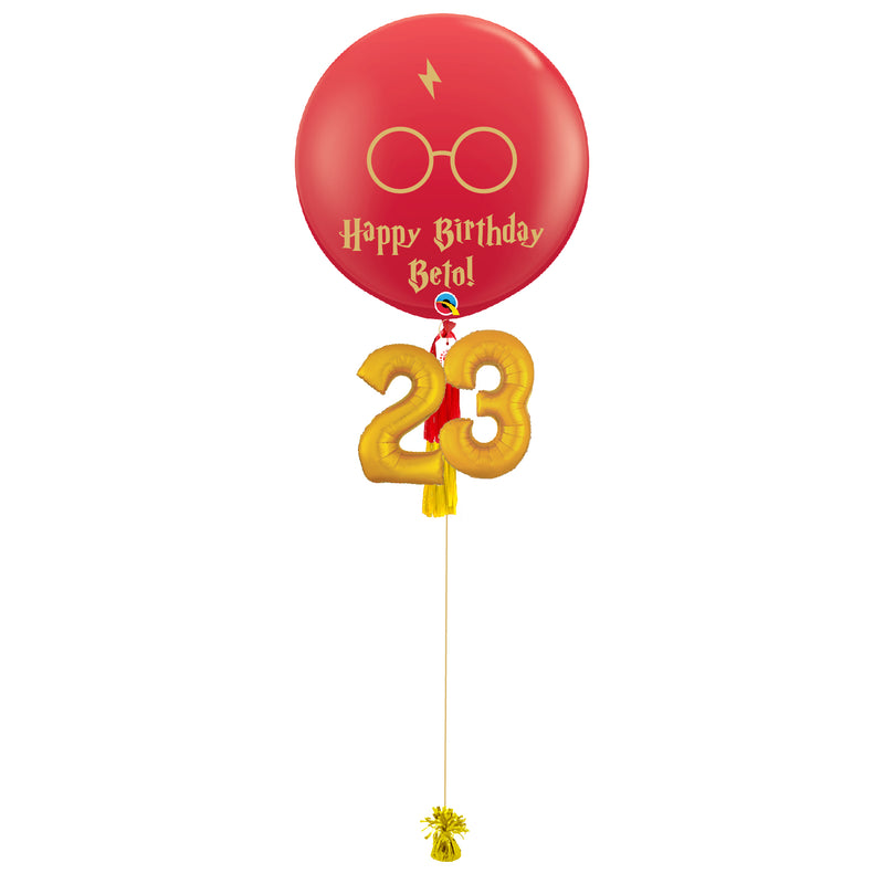 HP Happy Birthday! Gigante Personalizable C/ Números - tuglobero