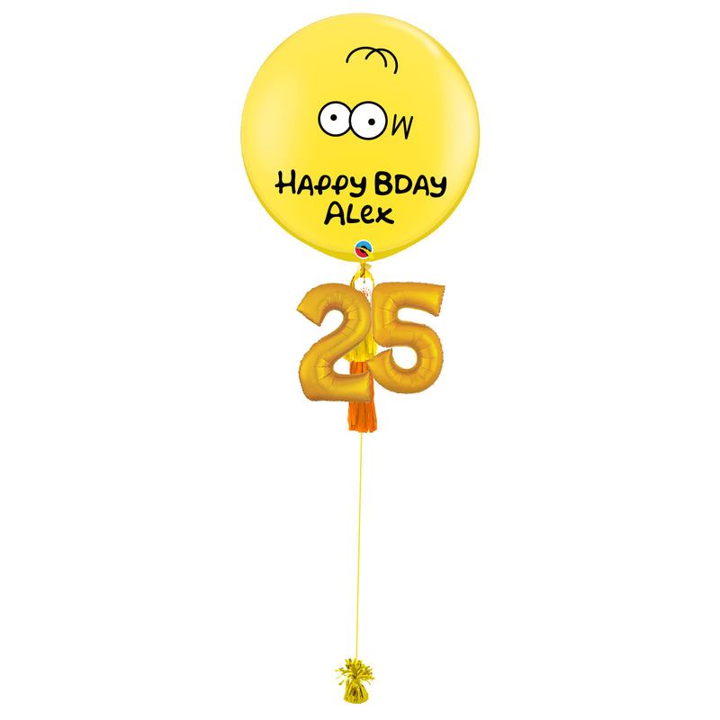 HBD Homero Simpson - Gigante (Personalizable) C/ Número Dorado - tuglobero