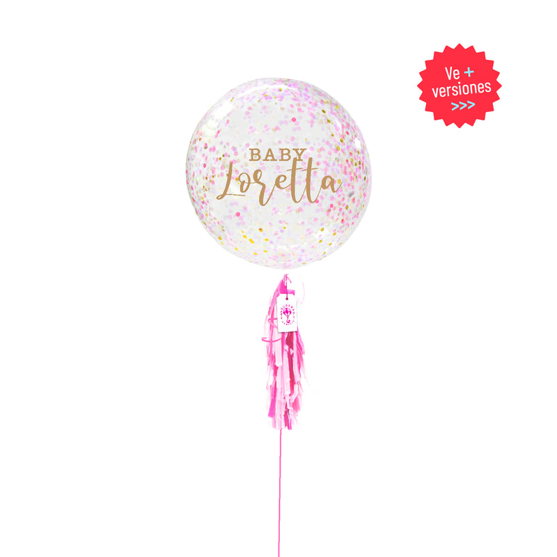 Baby Girl - Burbuja Personalizable con Confeti