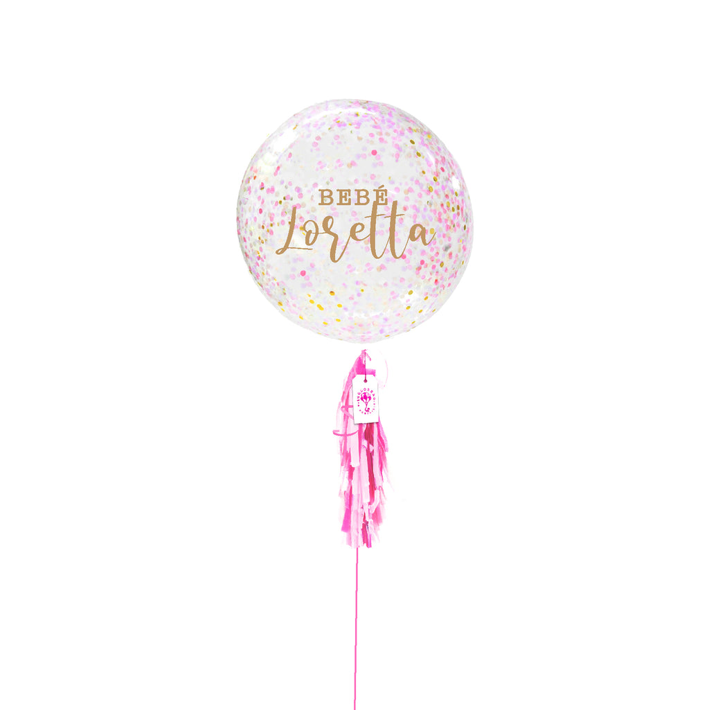 Baby Girl - Burbuja Personalizable con Confeti