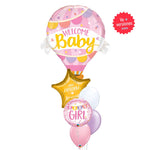 Globos Welcome Baby Girl - Personalizable - tuglobero