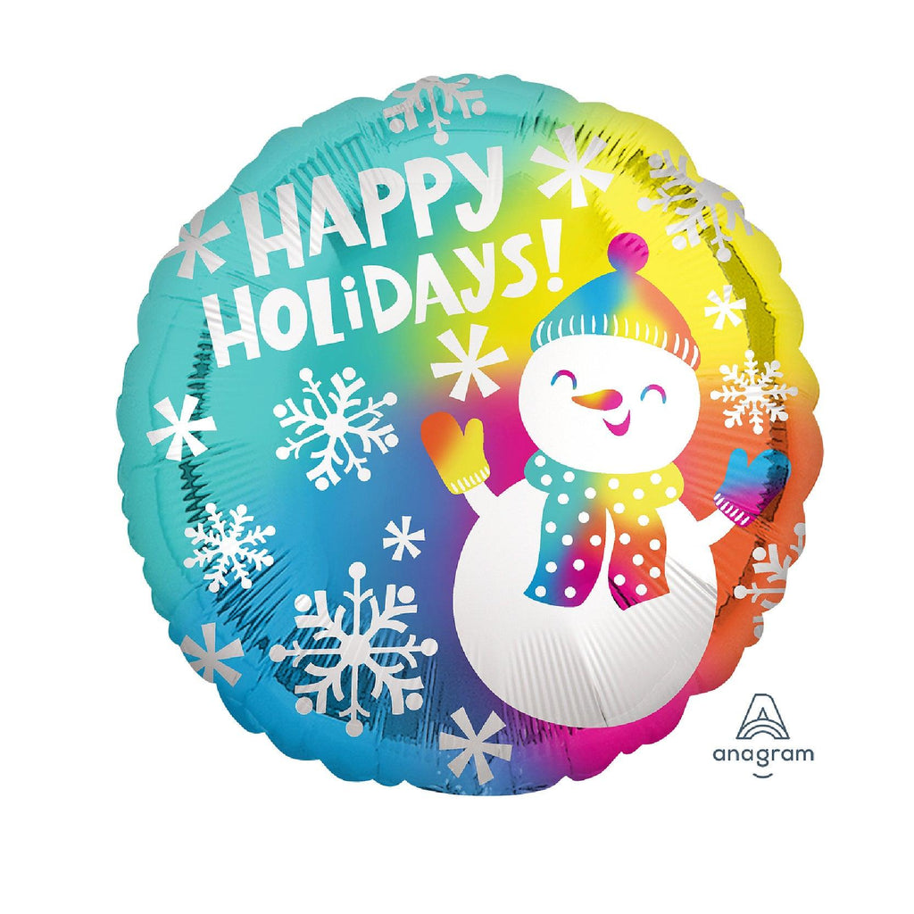 Globo Happy Holidays Satin Snowman - tuglobero